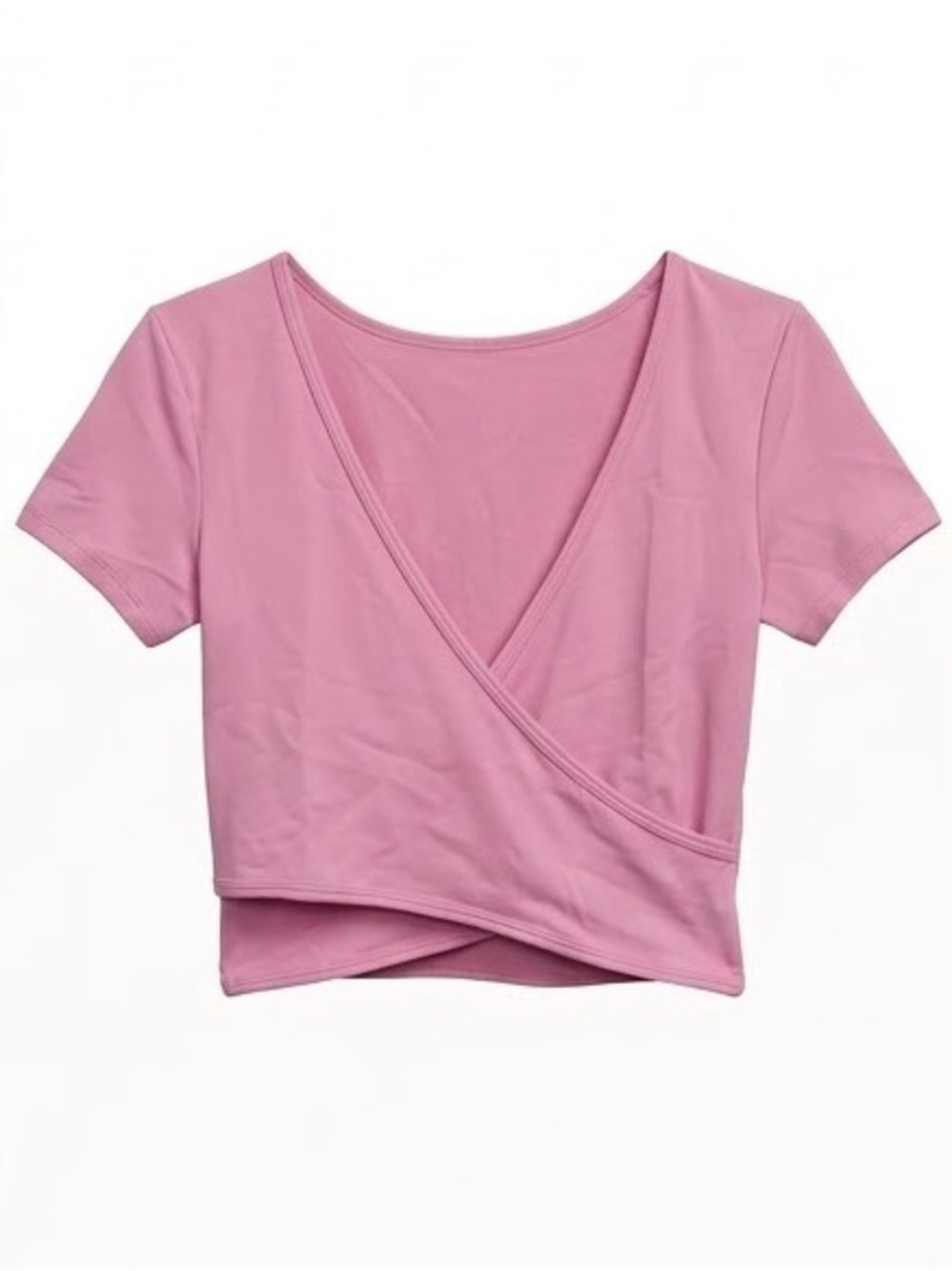 GAP Pink Wrap-Front Crop Top
